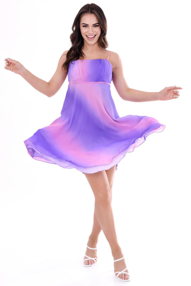 Sukienka FSU1118 WRZOSOWY+RÓŻOWY