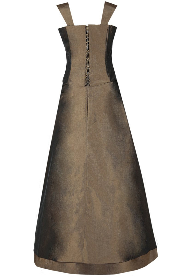 Sukienka FSU059 EKRI CIEMNY