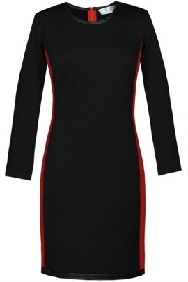 Sukienka FSU791 CZARNY + CZERWONY