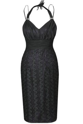 Sukienka FSU169 CZARNY + ŚLIWKOWY CIEMNY