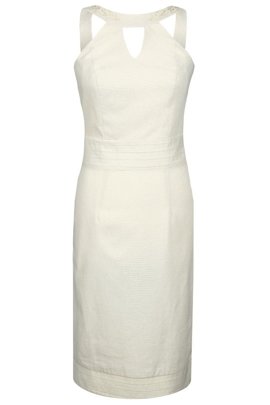 Sukienka FSU673 EKRI CIEMNY+ ZŁOTA