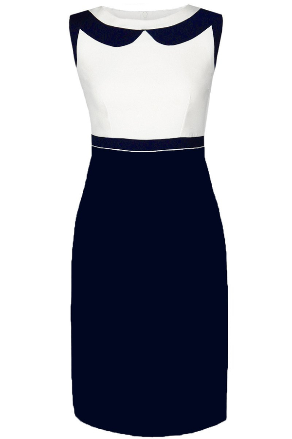 Sukienka FSU266 GRANATOWY EKRI