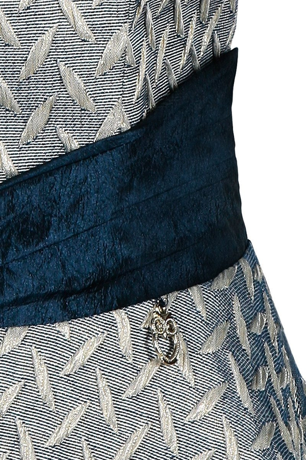 Sukienka FSU1160 GRANATOWY + ZŁOTY