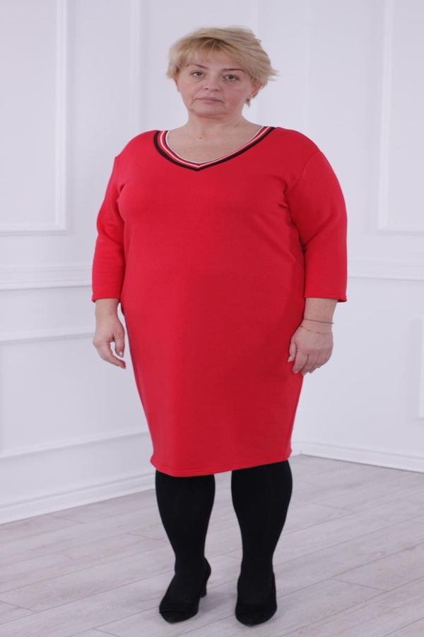 Sukienka FSU1041 CZERWONY + CZARNY