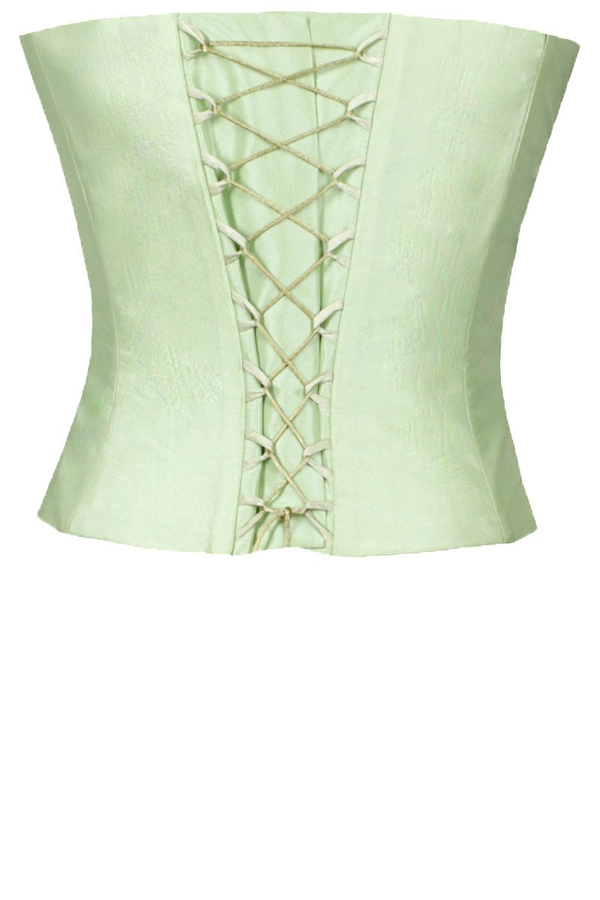 Gorset FGR082  SELEDYNOWY JASNY tafta