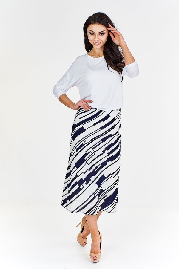 Spódnica FSP771 EKRI + GRANATOWY