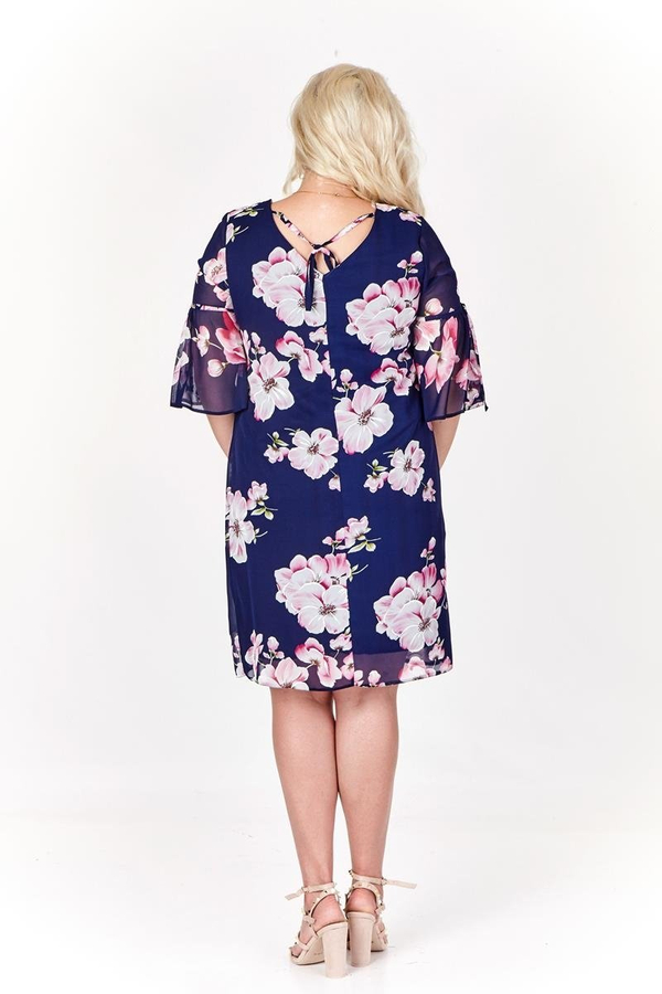 Sukienka FSU933 GRANATOWY + RÓŻOWY