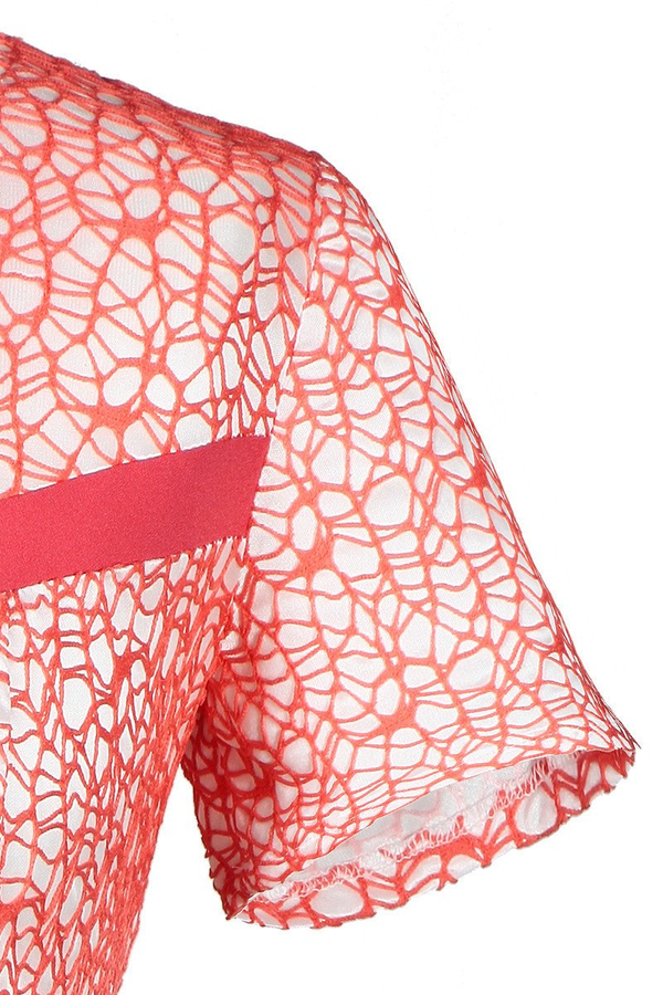 Sukienka FSU403 MALINOWY EKRI