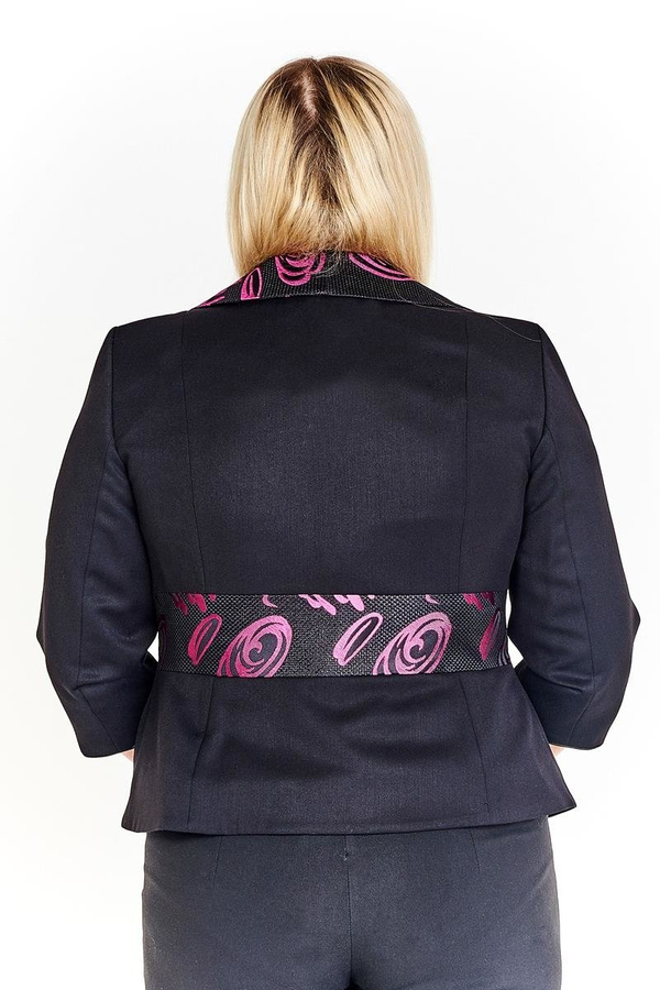 Żakiet FZA916  CZARNY + AMARANTOWY