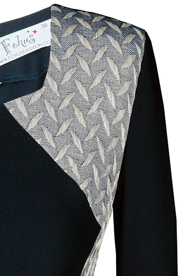 Sukienka FSU650 GRANATOWY + ZŁOTY