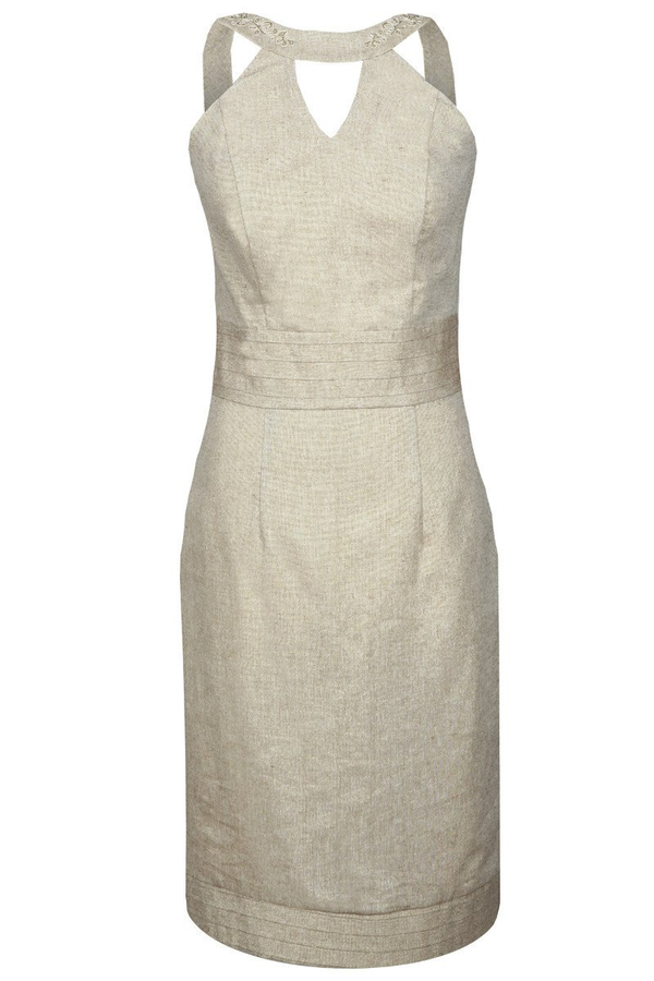 Sukienka FSU673 SZAMPAN + ZŁOTA