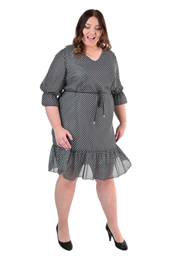 Sukienka FSU1048 ZIELONY CIEMNY kropki