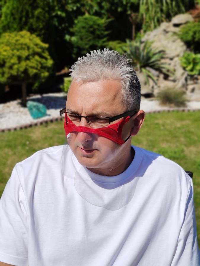 Półprzyłbica FokusMed mini przyłbica maska ochronna CZERWONY A