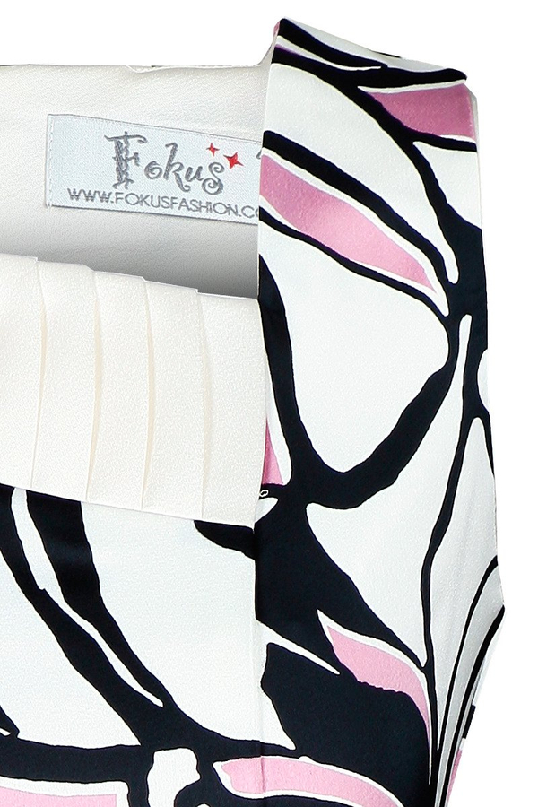 Sukienka FSU915 EKRI + RÓZOWY