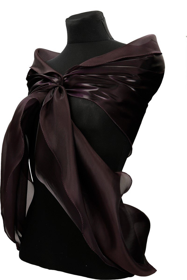 Szal FSZ056 ŚLIWKOWY CIEMNY