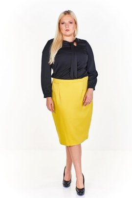 Spódnica FSP641 ŻÓŁTY CIEMNY- jesień/zima