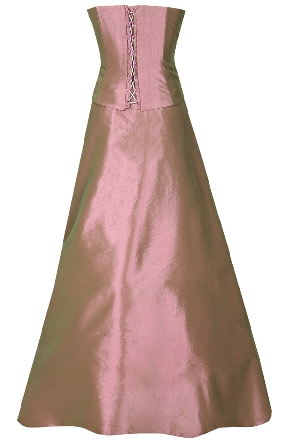 Sukienka FSU084 RÓŻOWO-ZIELONY