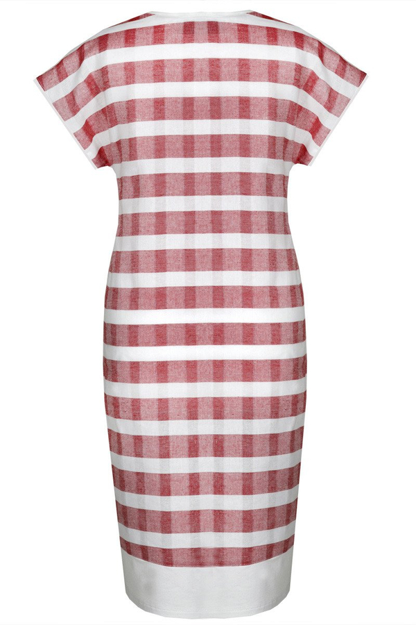 Sukienka FSU781  CZERWONY + BIAŁY