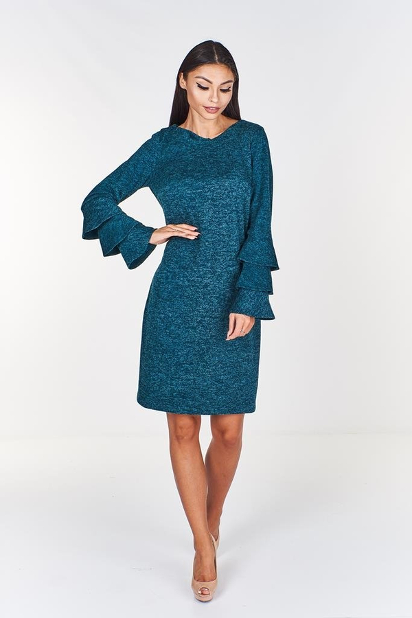 Sukienka FSU894 ZIELONY MORSKI  melanż