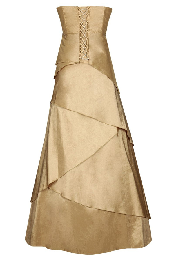 Sukienka FSU072 ZŁOTY ŚREDNI