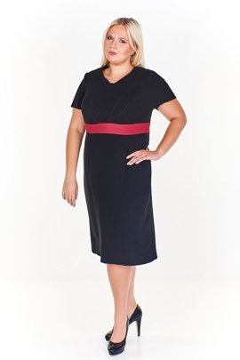 Sukienka FSU911 CZARNY + BORDOWY