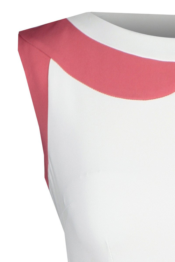 Sukienka FSU266 KORALOWY EKRI