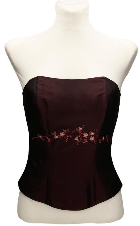 Gorset FGR042 ŚLIWKOWY CIEMNY tafta