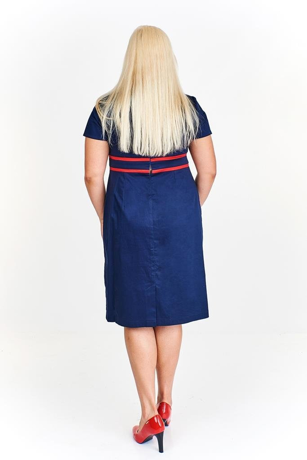 Sukienka FSU944 GRANATOWY + CZERWONY