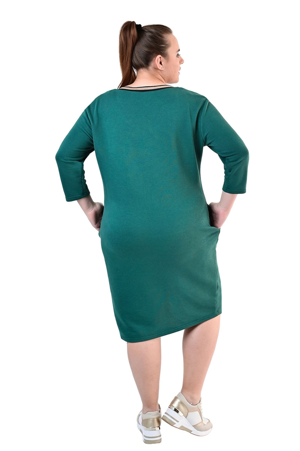 Sukienka FSU1041 ZIELONY CIEMNY + CZARNY