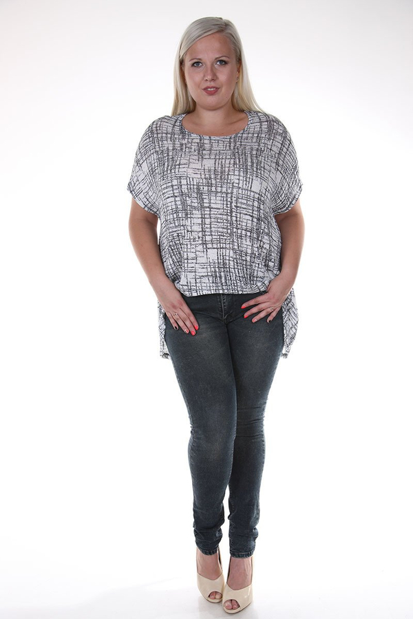 Tunika FTU870 CZARNY + BIAŁY kreski