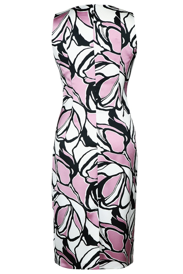 Sukienka FSU915 EKRI + RÓZOWY