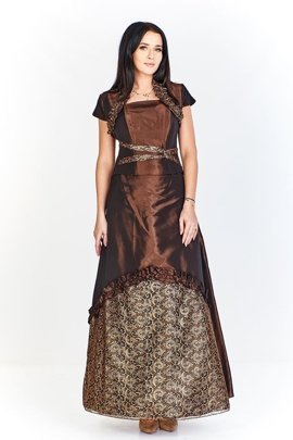 Sukienka FSU103 CZEKOLADOWY CIEMNY