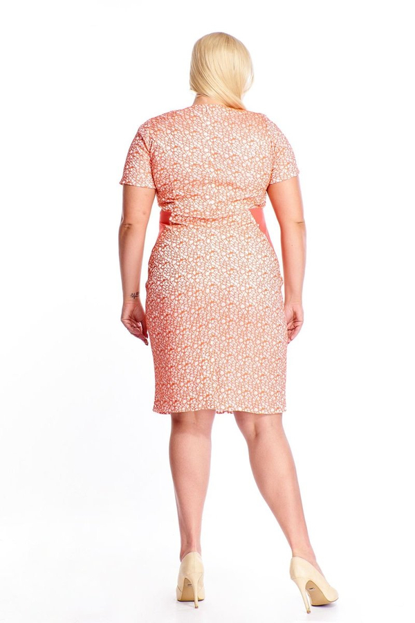 Sukienka FSU404 MALIINOWY EKRI