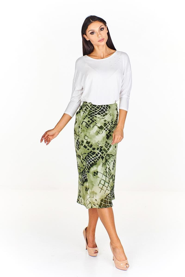 Spódnica FSP771 ZIELONY wzór