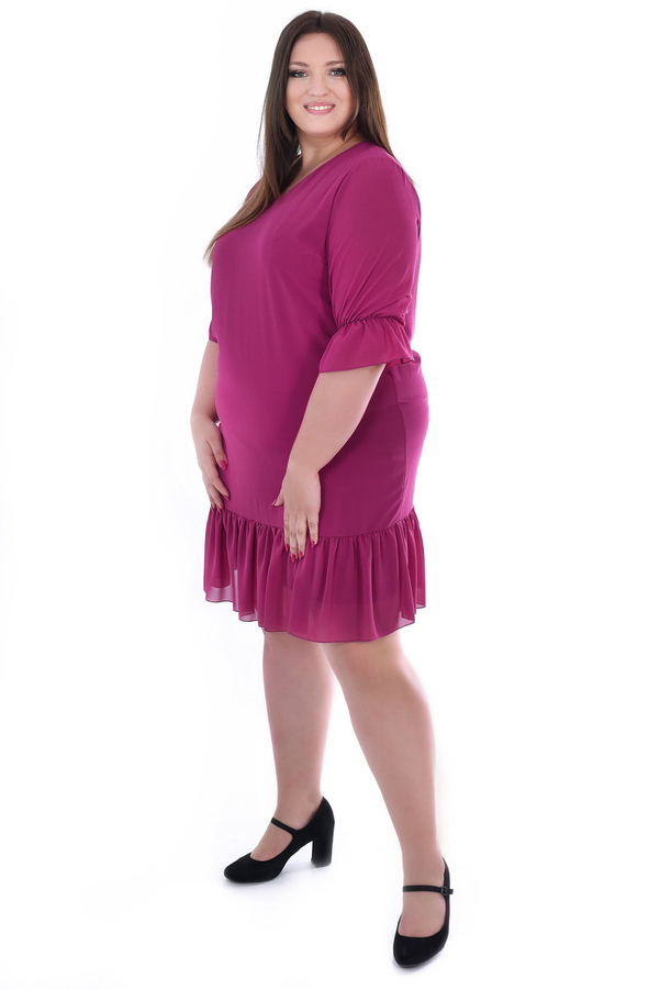 Sukienka FSU1048 AMARANTOWY CIEMNY gładki