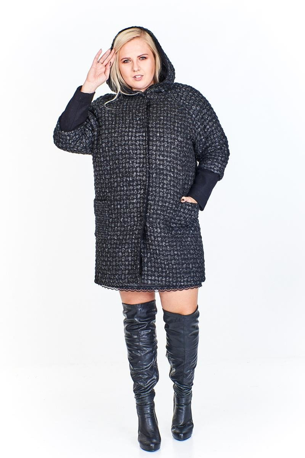 Płaszcz FPL968 CZARNY