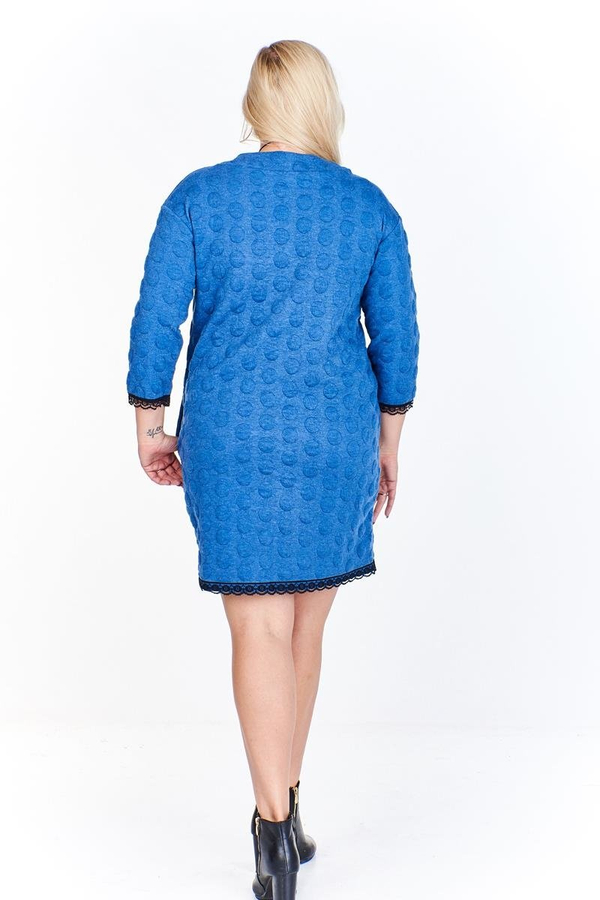 Sukienka FSU966 JEANS JASNY DUŻE KROPKI