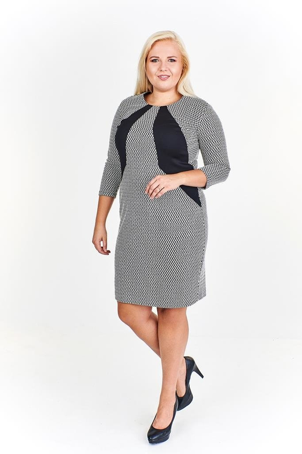 Sukienka FSU862 BIAŁY + CZANY