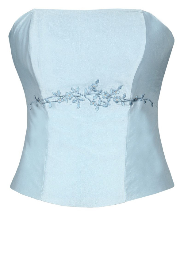 Gorset FGR042 BŁĘKITNY tafta