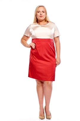 Sukienka FSU1008 RUBINOWY + SZAMPAN