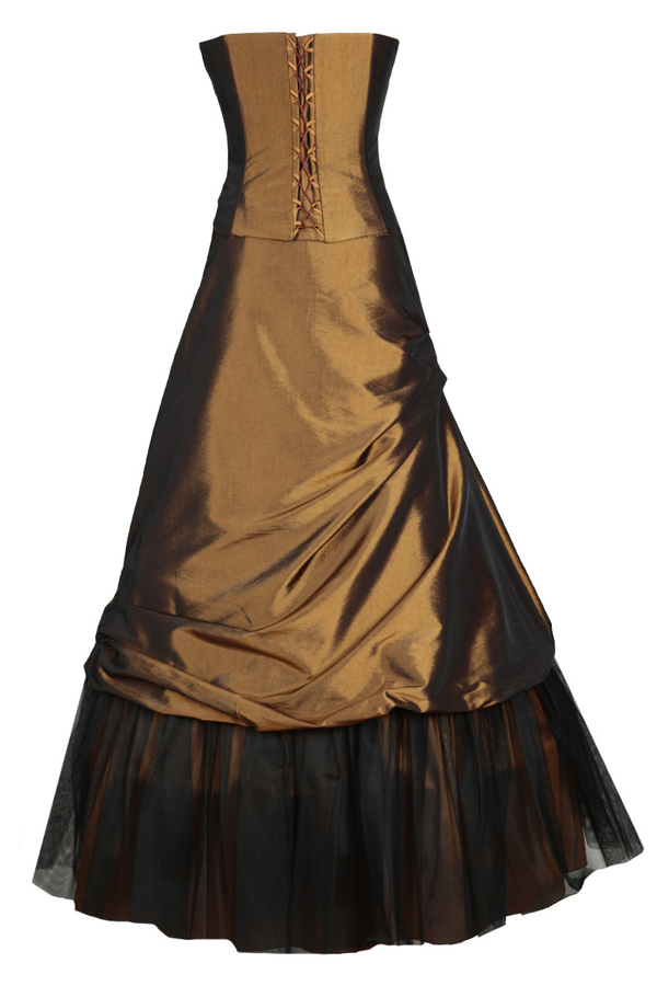 Sukienka FSU075 ZŁOTY CIEMNY