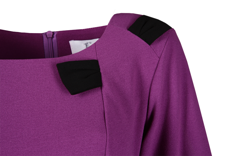 Sukienka FSU287 AMARANT CIEMNY CZARNY