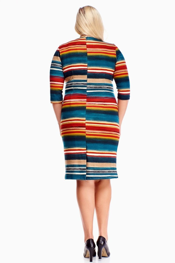 Sukienka FSU893 ZIELONY + AMARANTOWY pasy