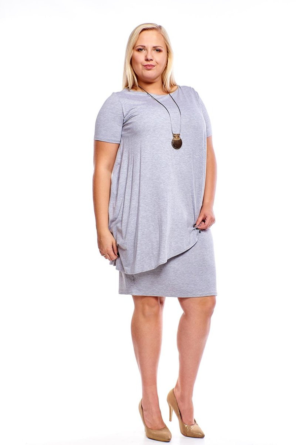Sukienka FSU1001 SZARY JASNY MELANŻ