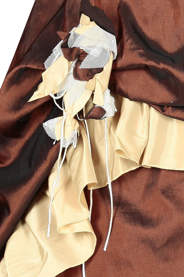 Sukienka FSU074 CZEKOLADOWY CIEMNY  EKRI