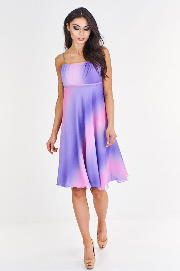 Sukienka FSU1118 WRZOSOWY+RÓŻOWY