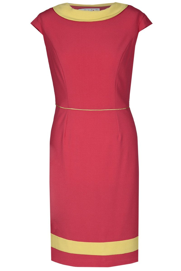 Sukienka FSU343 MALINOWY CUKIERKOWY ŻÓŁTY CIEMNY