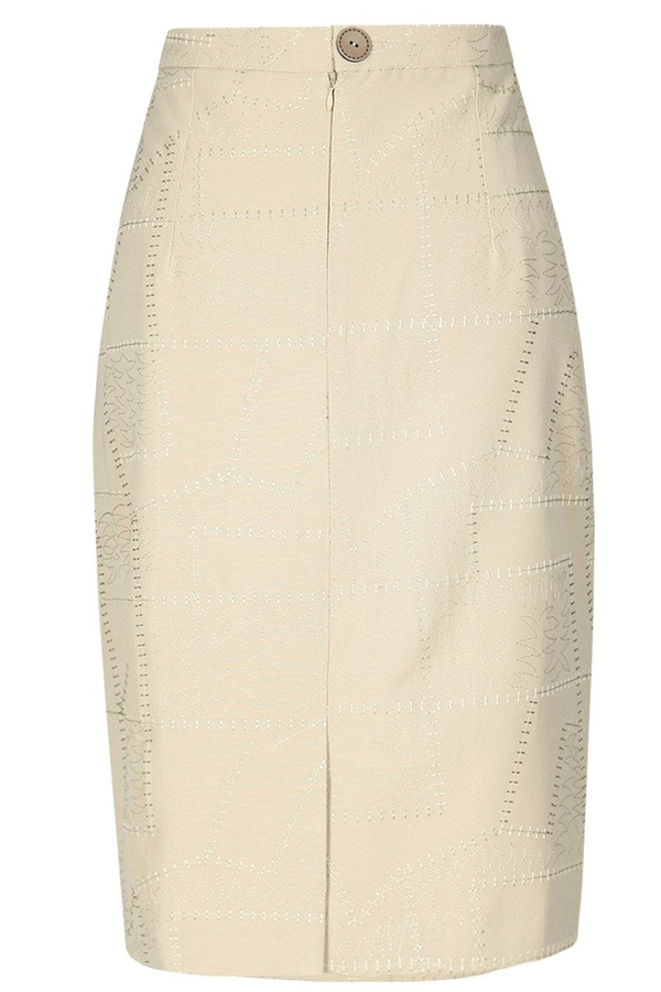 Spódnica FSP641 PIASKOWY CIEMNY haft