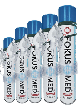 Tlen inhalacyjny FTL2 FokusMed NEUTRALNY 15L  - Zestaw 5 Sztuk