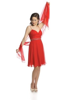 Suknia FSU725 CZERWONY